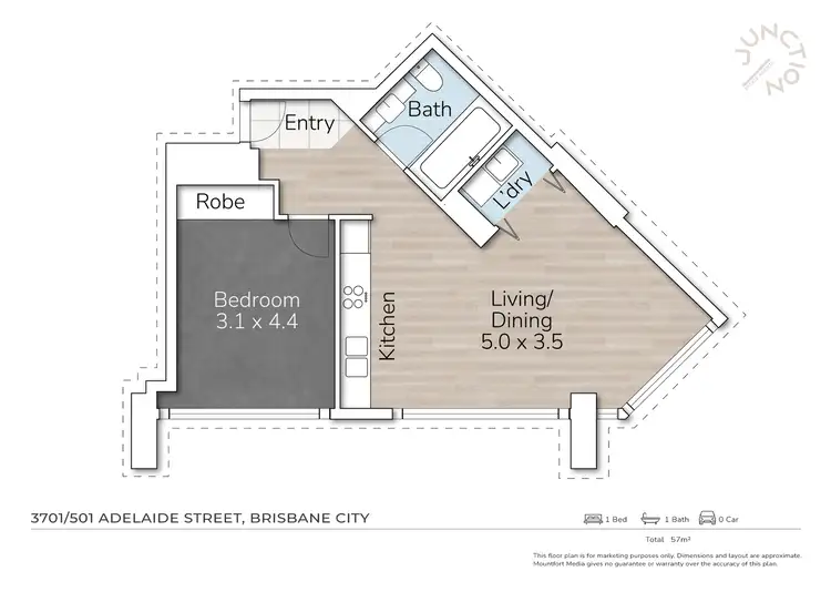Floorplan of Homely unit listing, 3007/501A Adelaide Street, Brisbane City QLD 4000