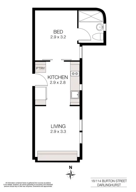 Floorplan of Homely apartment listing, 18/114 Burton Street, Darlinghurst NSW 2010