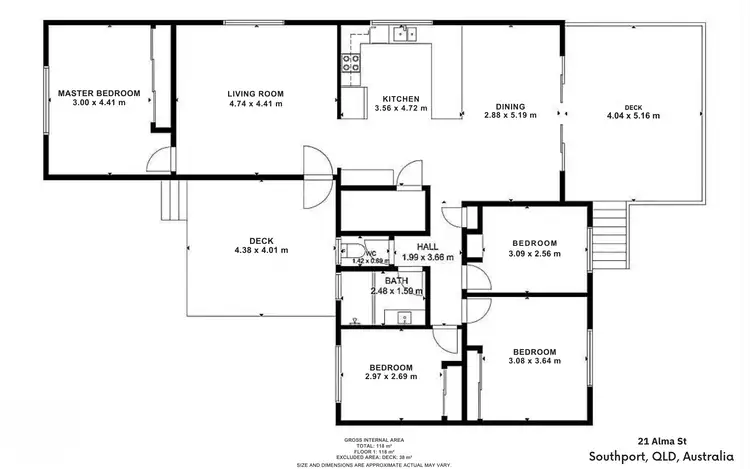 Floorplan of Homely house listing, 21 Alma Street, Southport QLD 4215