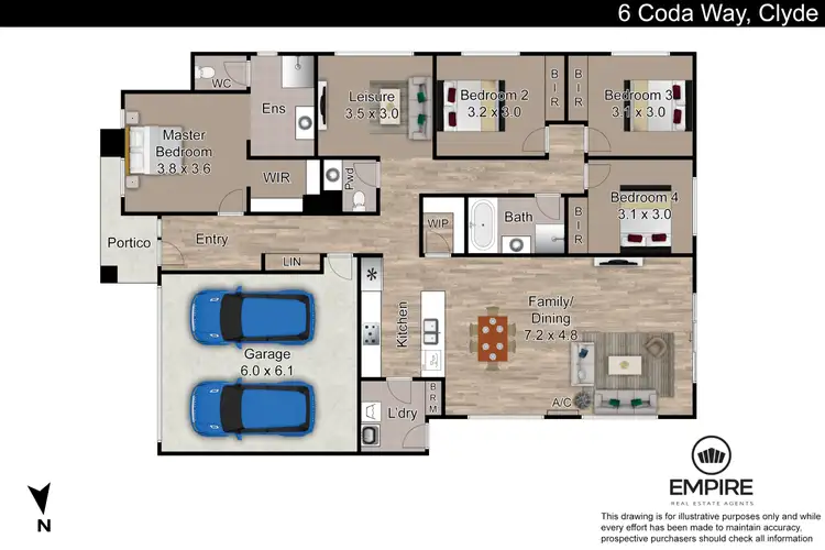 Floorplan of Homely house listing, 6 Coda Way, Clyde VIC 3978