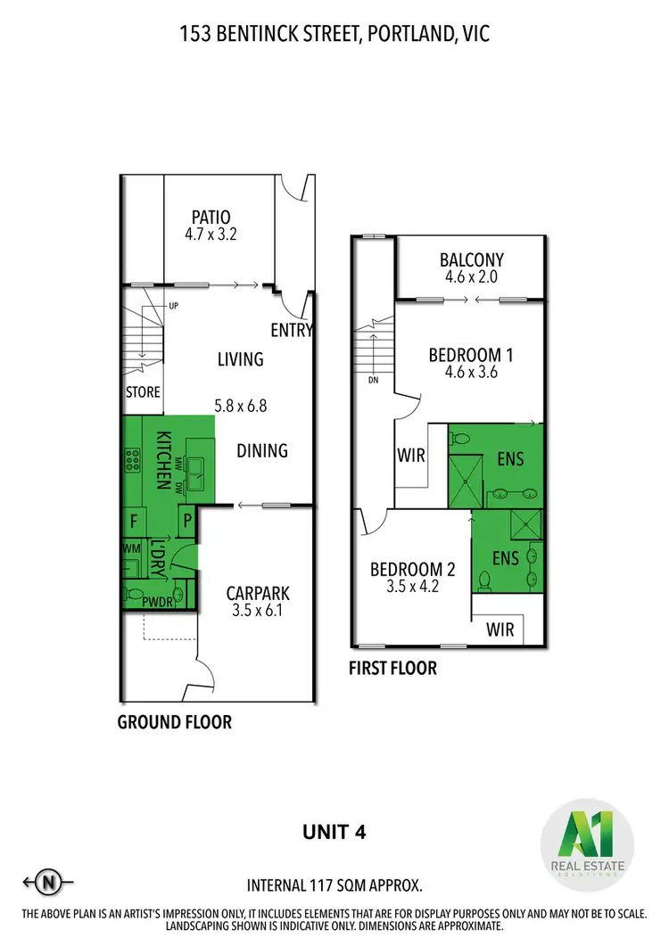 Floorplan of Homely townhouse listing, 4/153 Bentinck Street, Portland VIC 3305