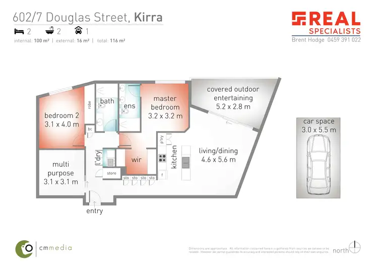 Floorplan of Homely unit listing, 602/7 Douglas Street, Coolangatta QLD 4225