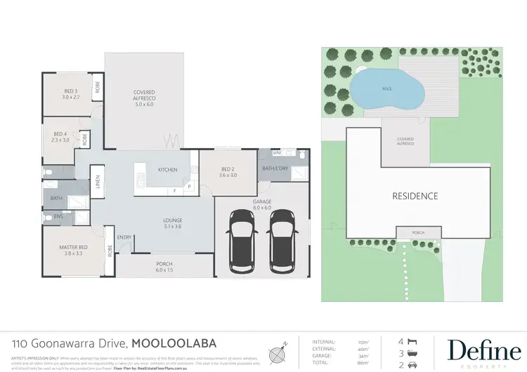Floorplan of Homely house listing, 110 Goonawarra Drive, Mooloolaba QLD 4557