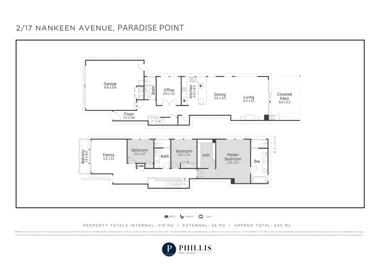 Floorplan of Homely townhouse listing, 2/17 Nankeen Avenue, Paradise Point QLD 4216