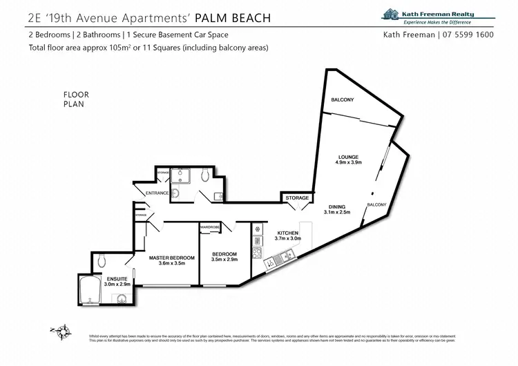 Floorplan of Homely unit listing, 2E/2 Nineteenth Avenue, Palm Beach QLD 4221