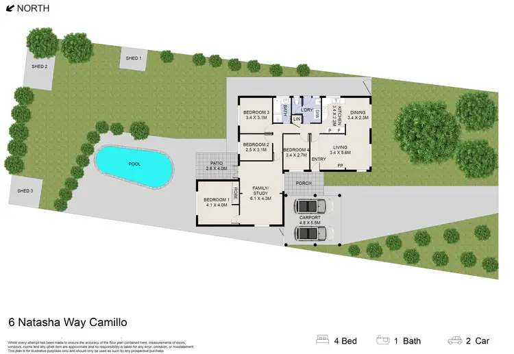Floorplan of Homely house listing, 6 Natasha Way, Camillo WA 6111