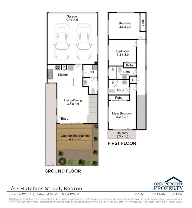 Floorplan of Homely townhouse listing, 1/47 Hutchins Street, Kedron QLD 4031