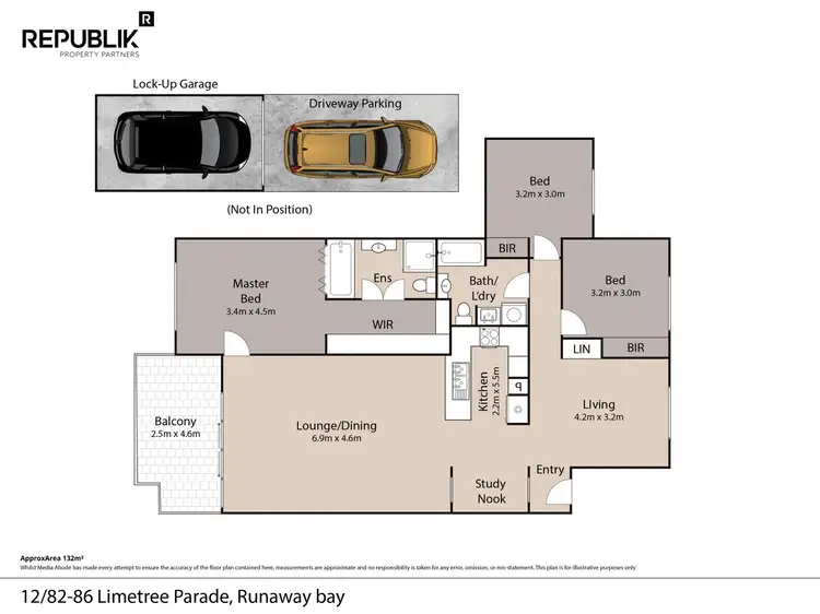 Floorplan of Homely unit listing, 12/82-86 Limetree Parade, Runaway Bay QLD 4216