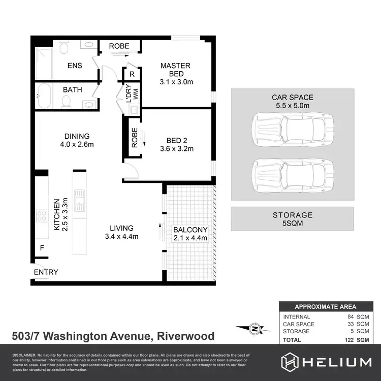 Floorplan of Homely apartment listing, 503/7 Washington Avenue, Riverwood NSW 2210