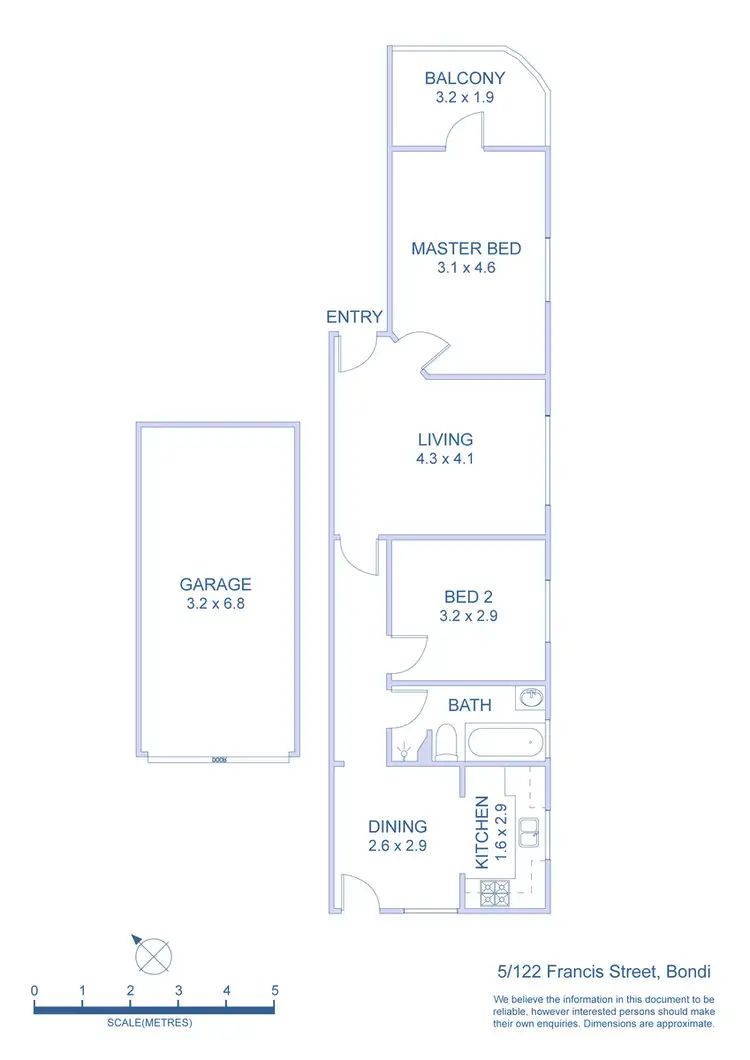 Floorplan of Homely apartment listing, 5/122 Francis Street, Bondi Beach NSW 2026