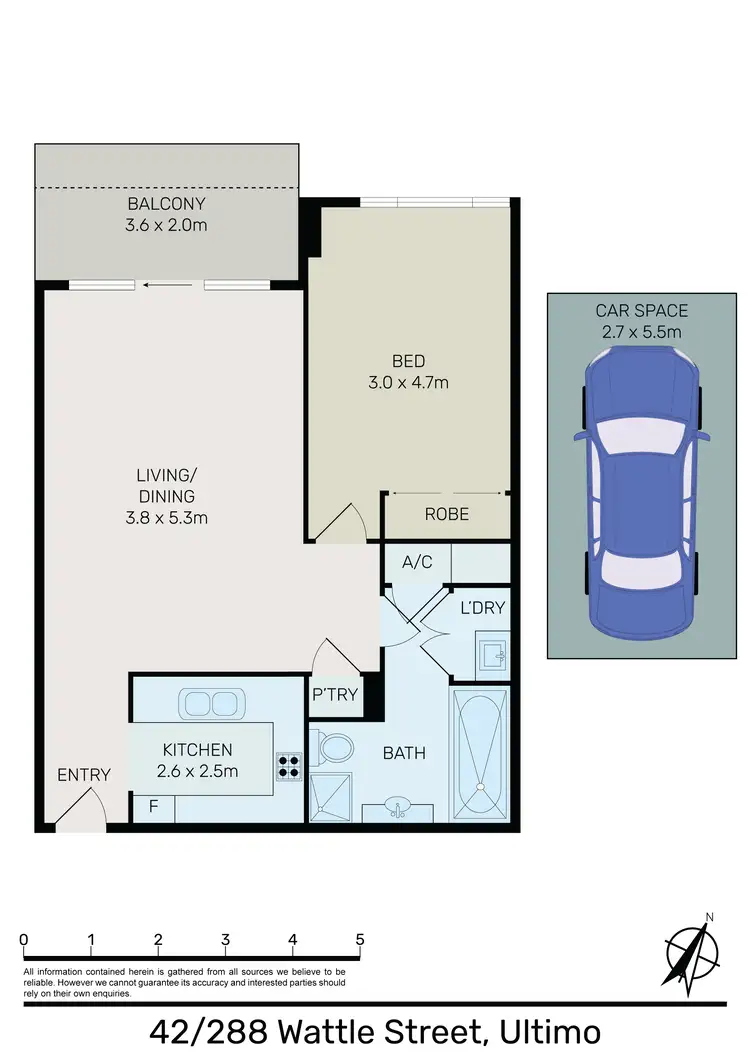Floorplan of Homely apartment listing, 42/288 Wattle Street, Ultimo NSW 2007
