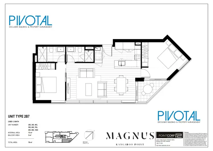 Floorplan of Homely apartment listing, 303/66 Lambert Street, Kangaroo Point QLD 4169