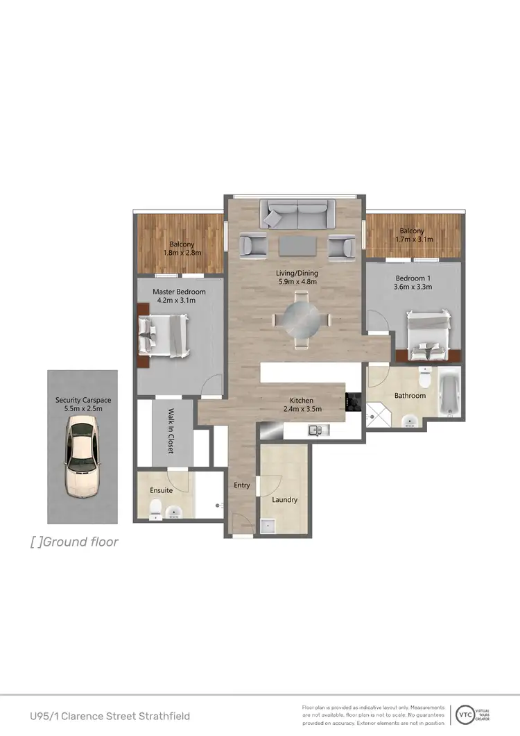 Floorplan of Homely apartment listing, 95/1 Clarence Street, Strathfield NSW 2135