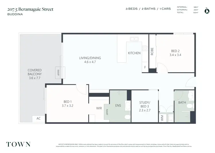 Floorplan of Homely unit listing, 207,307 & 407/5 Bermagui Crescent, Buddina QLD 4575