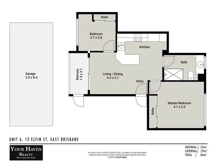 Floorplan of Homely unit listing, 6/13 Elfin Street, East Brisbane QLD 4169