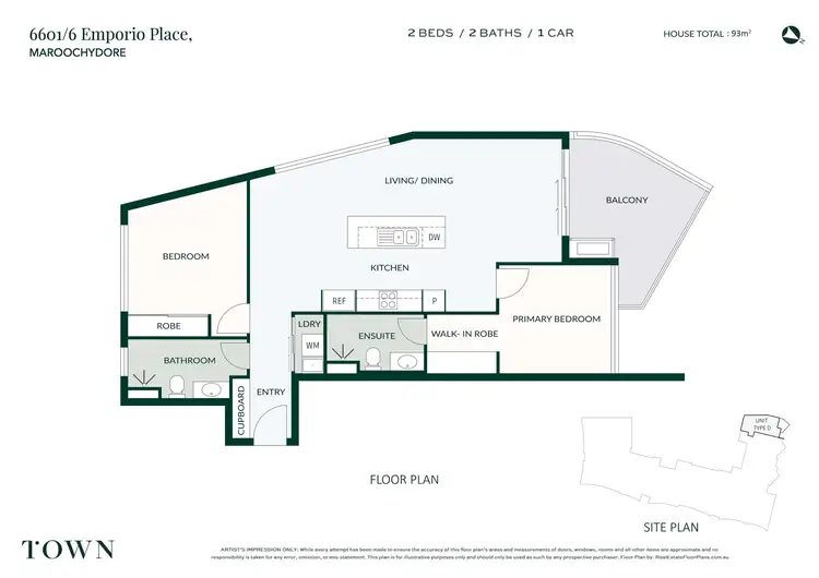 Floorplan of Homely unit listing, 6601/6 Emporio Place, Maroochydore QLD 4558