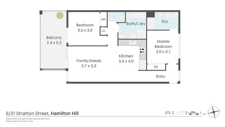Floorplan of Homely unit listing, 6/31 Stratton Street, Hamilton Hill WA 6163