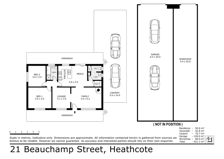 Floorplan of Homely house listing, 21 Beauchamp Street, Heathcote VIC 3523