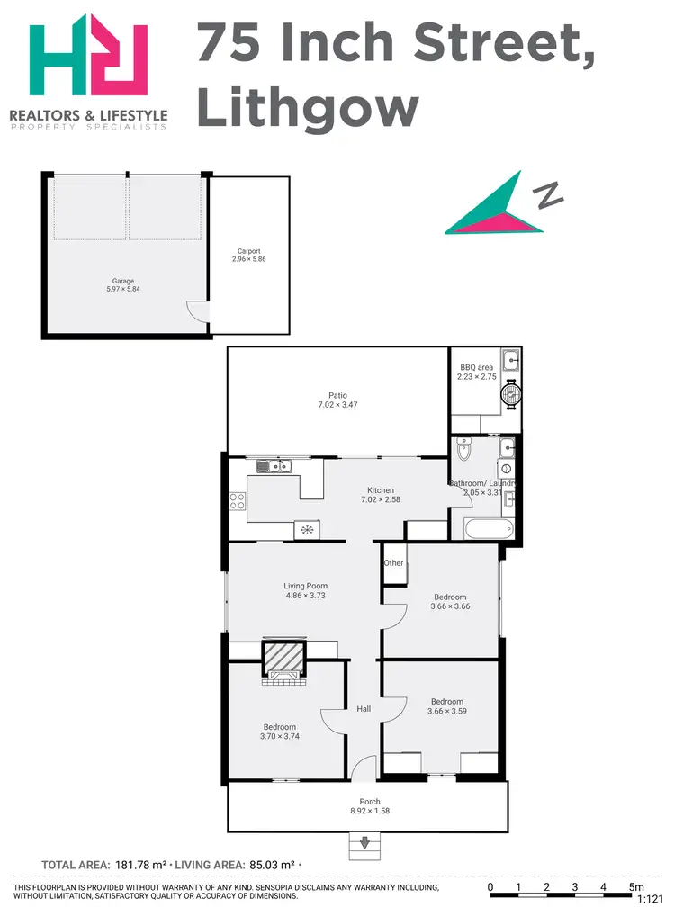 Floorplan of Homely house listing, 75 Inch Street, Lithgow NSW 2790