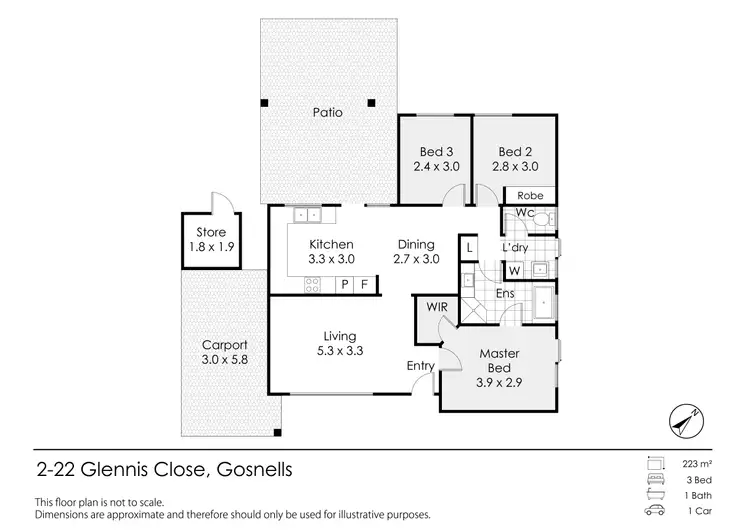 Floorplan of Homely villa listing, 22/2 Glennis Close, Gosnells WA 6110