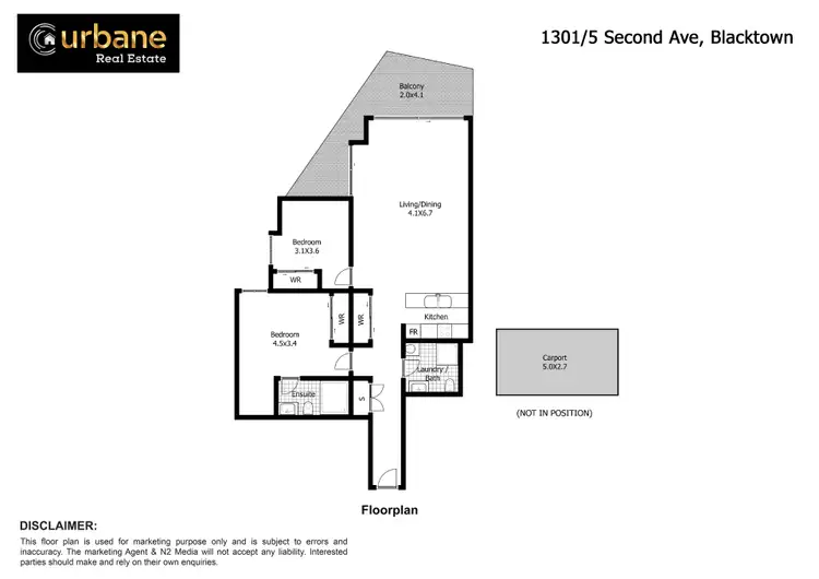 Floorplan of Homely apartment listing, 1301/5 Second Avenue, Blacktown NSW 2148
