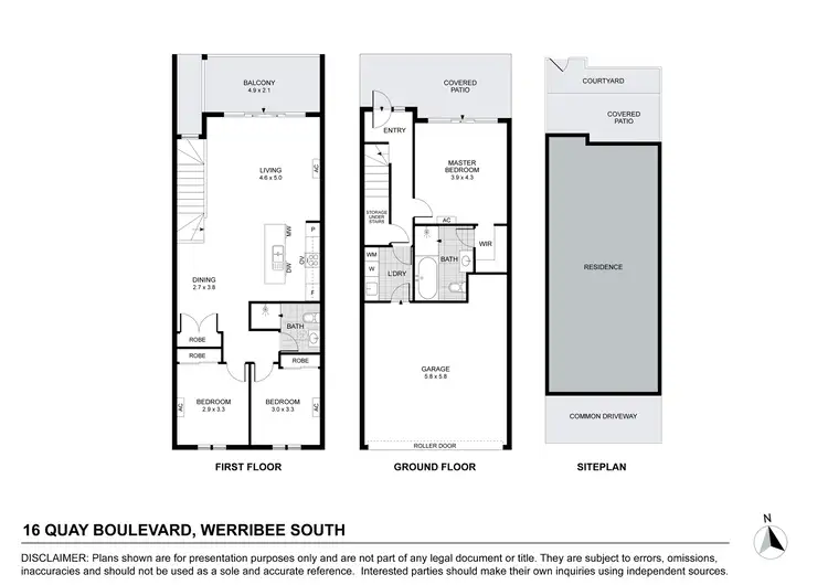 Floorplan of Homely townhouse listing, 16 Quay Boulevard, Werribee South VIC 3030