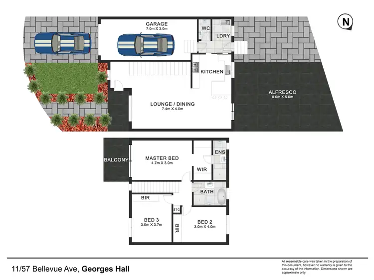 Floorplan of Homely townhouse listing, 11/57 Bellevue Avenue, Georges Hall NSW 2198