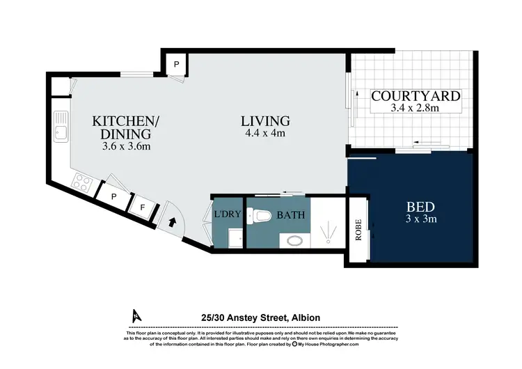Floorplan of Homely apartment listing, 25/30 Anstey Street, Albion QLD 4010