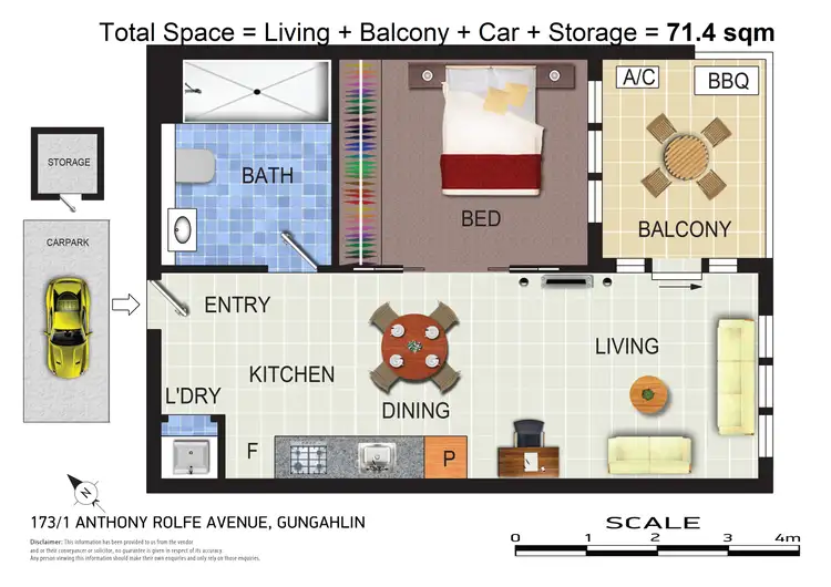 Floorplan of Homely apartment listing, 173/1 Anthony Rolfe Avenue, Gungahlin ACT 2912