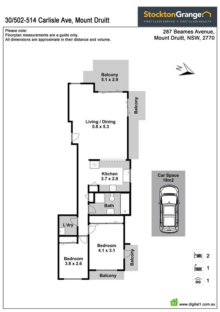 Floorplan of Homely unit listing, 30/502-514 Carlisle Avenue, Mount Druitt NSW 2770
