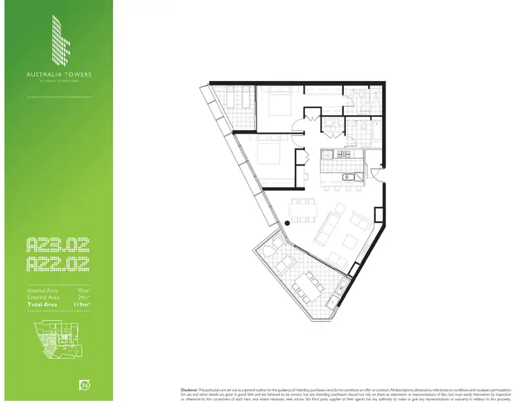 Floorplan of Homely apartment listing, 2202/11 Australia Avenue, Sydney Olympic Park NSW 2127