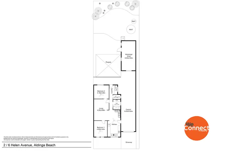 Floorplan of Homely unit listing, 2/6 Helen Avenue, Aldinga Beach SA 5173