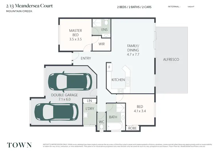 Floorplan of Homely semi-detached listing, 2/13 Meandersea Court, Mountain Creek QLD 4557