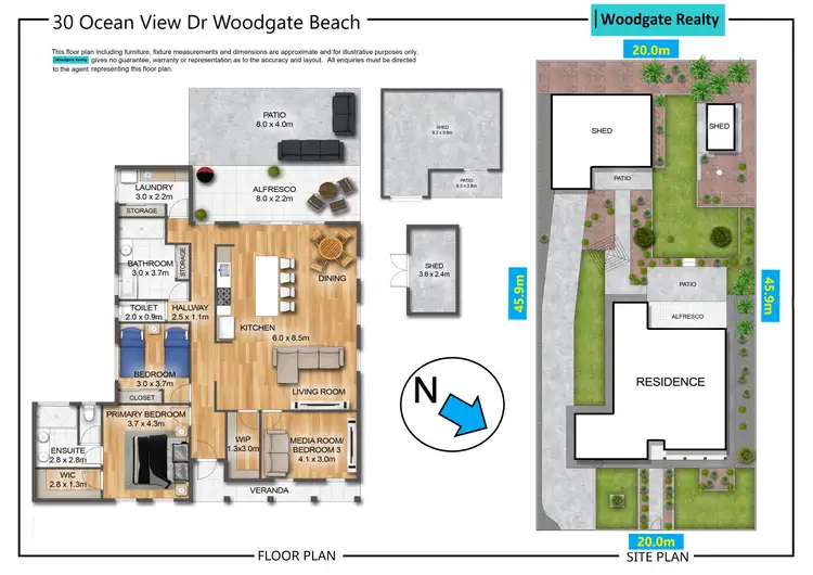 Floorplan of Homely house listing, 30 OCEAN VIEW DRIVE, Woodgate QLD 4660