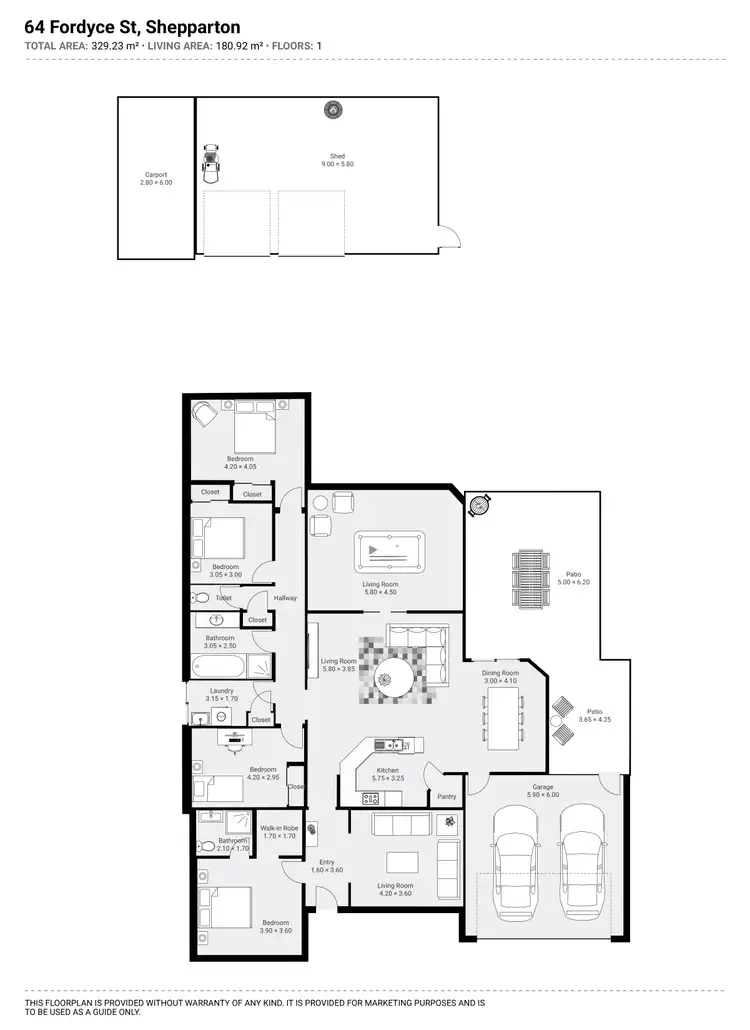 Floorplan of Homely house listing, 64 Fordyce Street, Shepparton VIC 3630