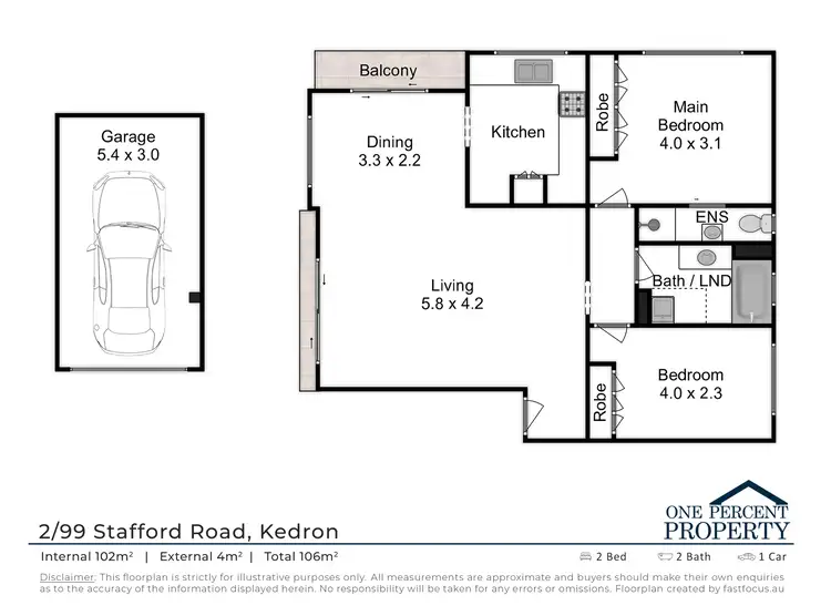 Floorplan of Homely apartment listing, 2/99 Stafford Road, Kedron QLD 4031