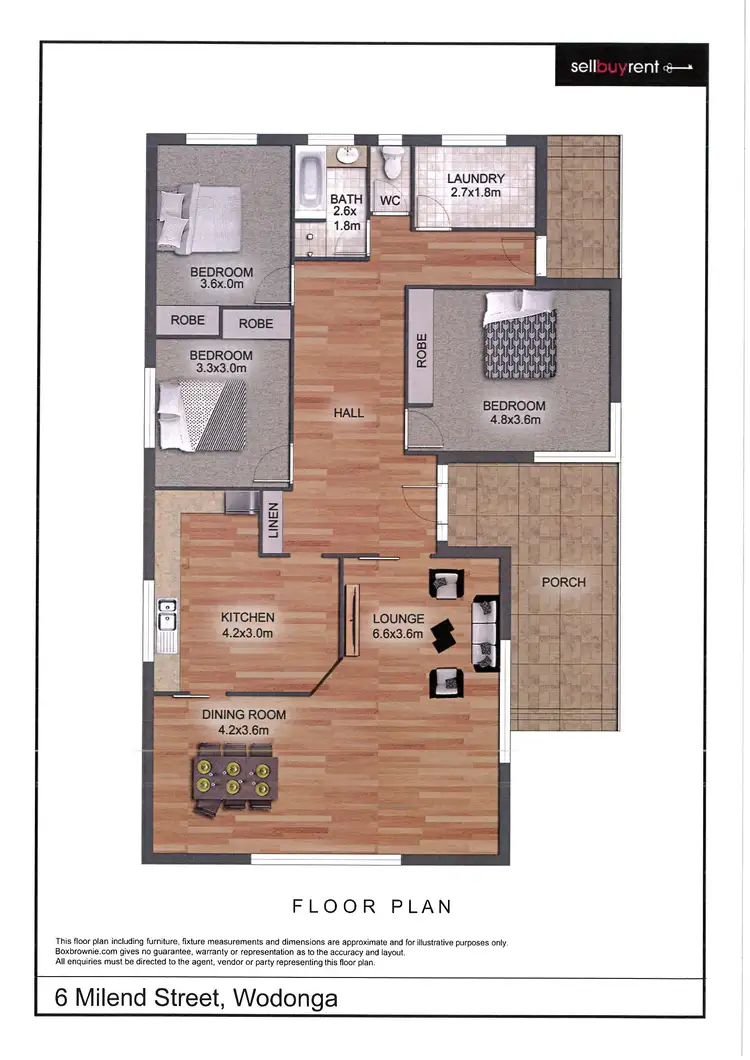 Floorplan of Homely house listing, 6 MILEND STREET, Wodonga VIC 3690