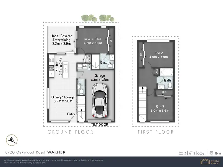 Floorplan of Homely townhouse listing, 8/20 OAKWOOD ROAD, Warner QLD 4500