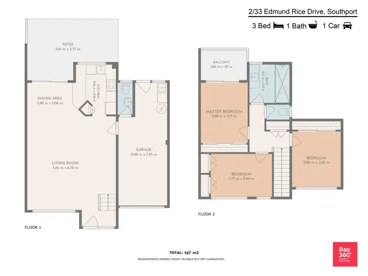 Floorplan of Homely townhouse listing, 2/33 Edmund Rice Drive, Southport QLD 4215