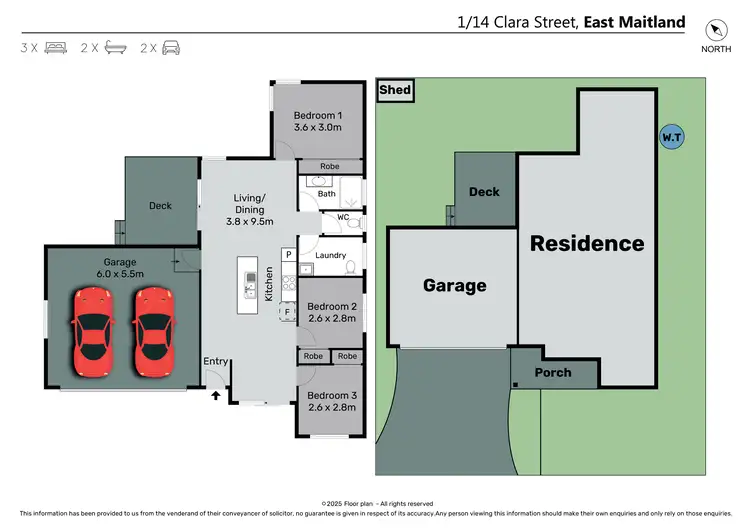 Floorplan of Homely unit listing, 1/14 Clara Street, East Maitland NSW 2323