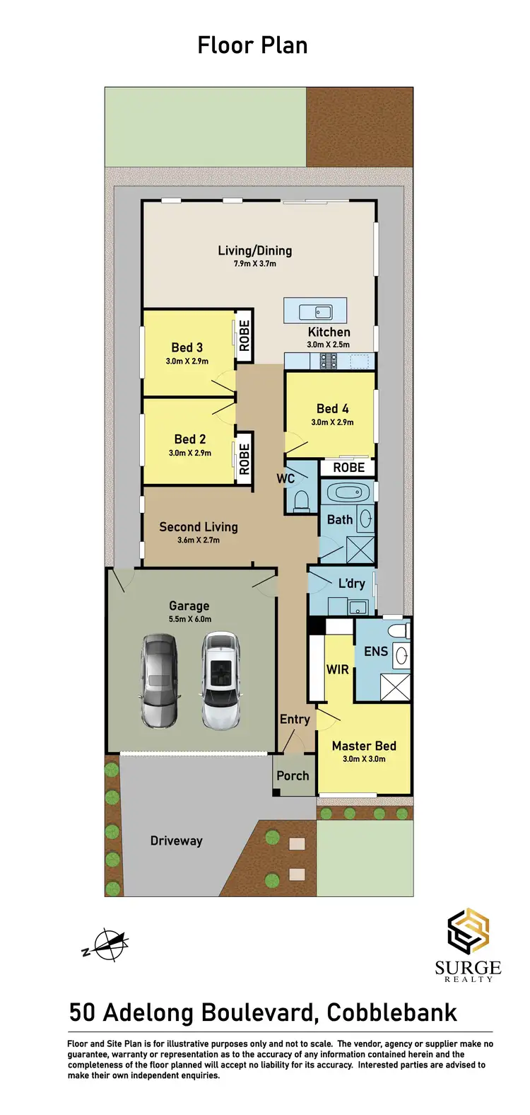 Floorplan of Homely house listing, 50 Adelong Boulevard, Cobblebank VIC 3338
