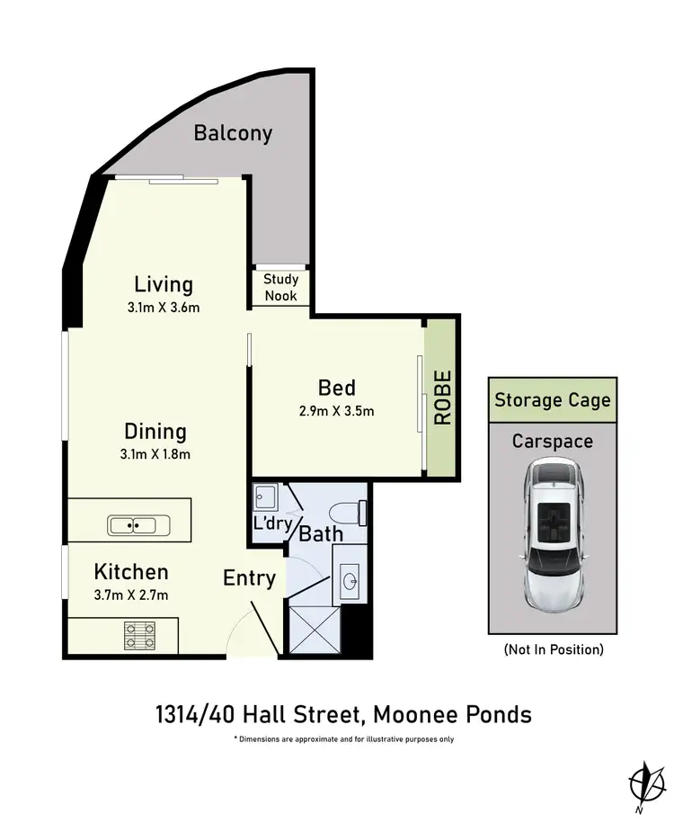 Floorplan of Homely apartment listing, 1314/40 Hall Street, Moonee Ponds VIC 3039