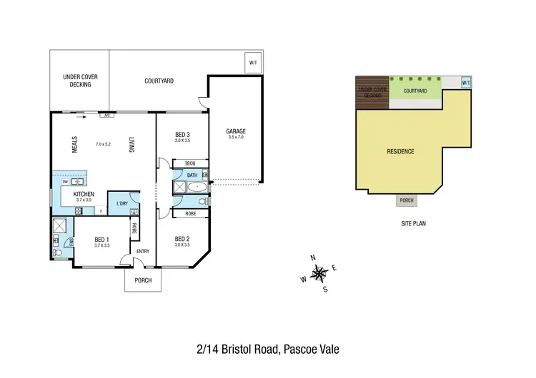 Floorplan of Homely villa listing, 2/14 Bristol Road, Pascoe Vale VIC 3044