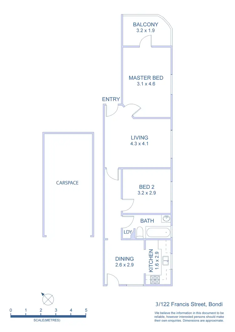 Floorplan of Homely apartment listing, 3/122 Francis Street, Bondi Beach NSW 2026