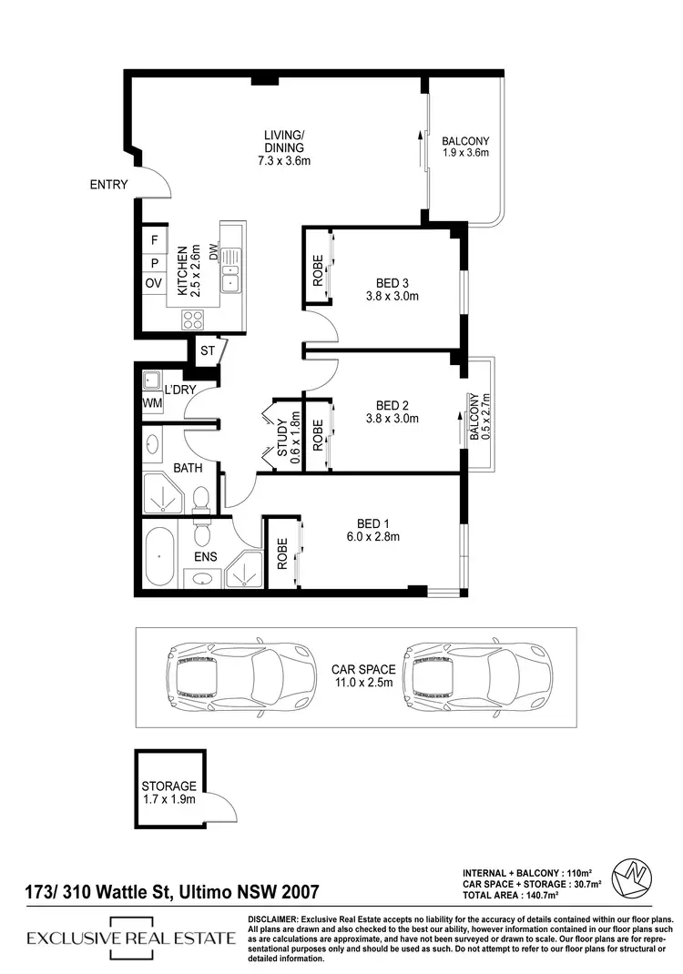Floorplan of Homely apartment listing, 173/310 Wattle Street, Ultimo NSW 2007