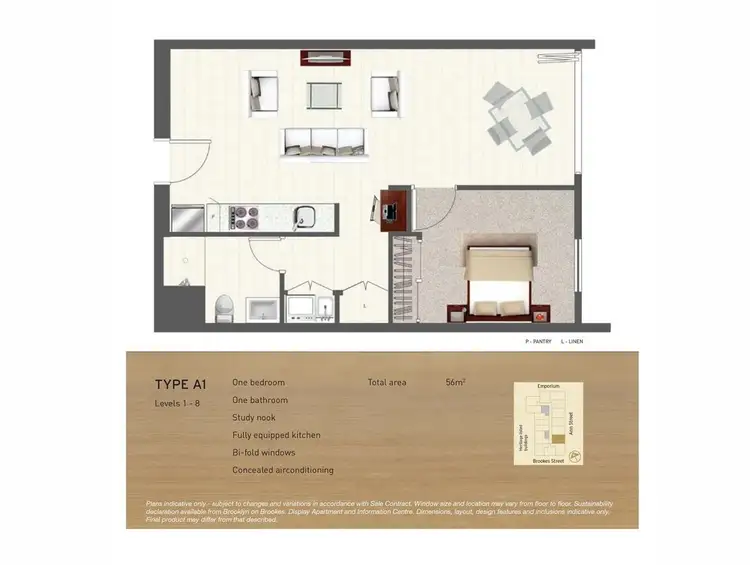 Floorplan of Homely apartment listing, 706/128 Brookes Street, Fortitude Valley QLD 4006