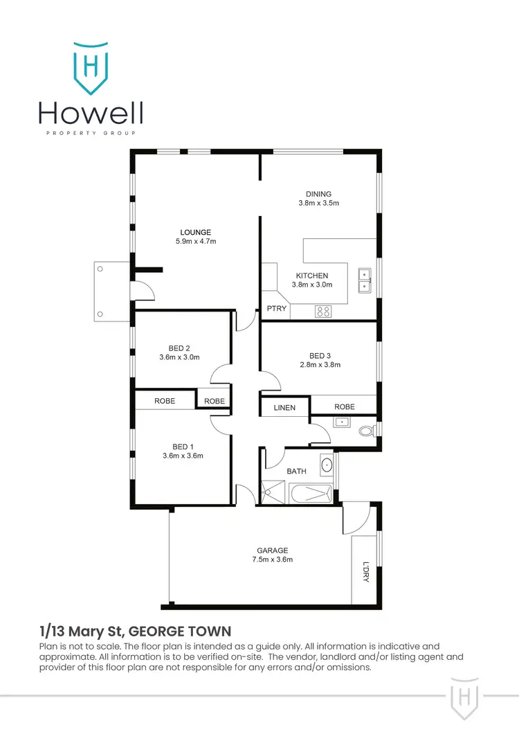 Floorplan of Homely unit listing, 1/13 Mary Street, George Town TAS 7253