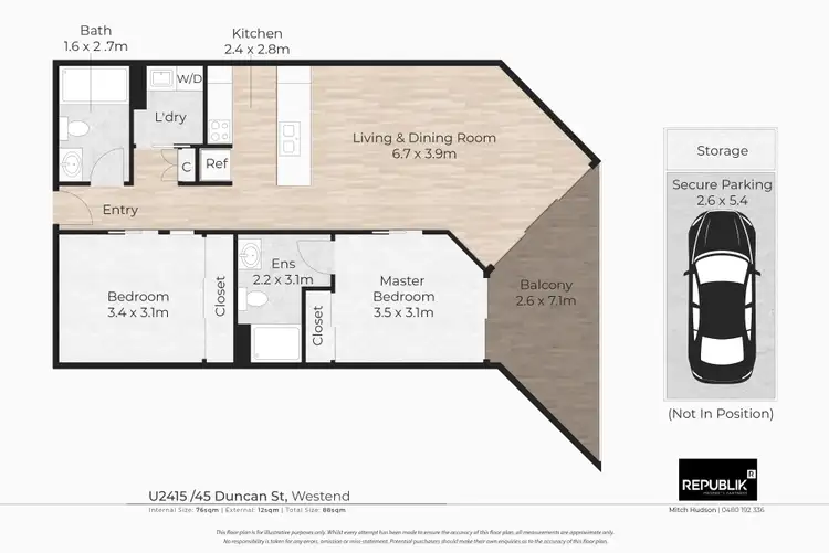 Floorplan of Homely apartment listing, 2415/45 Duncan Street, West End QLD 4101