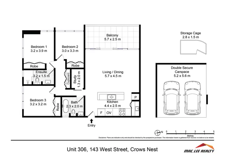 Floorplan of Homely apartment listing, 306/143 West Street, Crows Nest NSW 2065