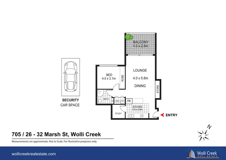Floorplan of Homely apartment listing, 705/26 Marsh St, Wolli Creek NSW 2205
